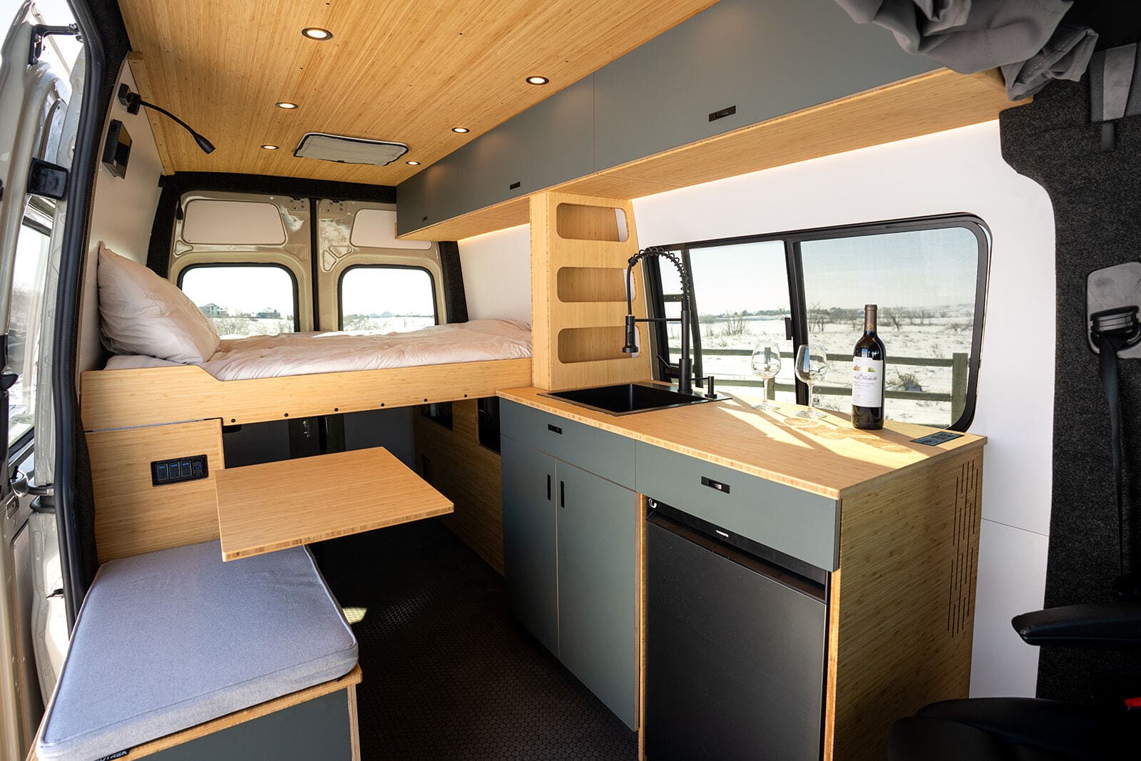 bamboo materials in camper van